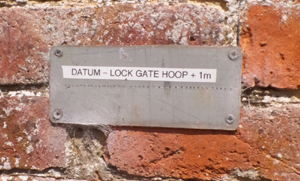 Ham Mill bridge, modern marker, to replace long lost mark