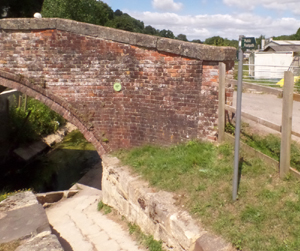 Ham Mill bridge, modern marker, to replace long lost mark